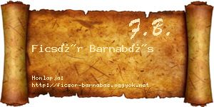 Ficsór Barnabás névjegykártya