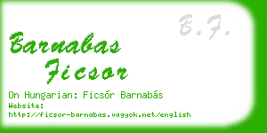 barnabas ficsor business card