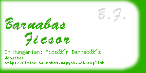 barnabas ficsor business card